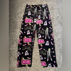 Women's Small Beetlejuice Black Pajama Bottoms